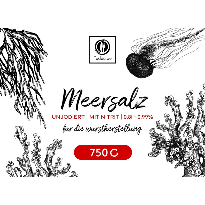 Нітритна сіль з морською сіллю 750 г Fuduu.de