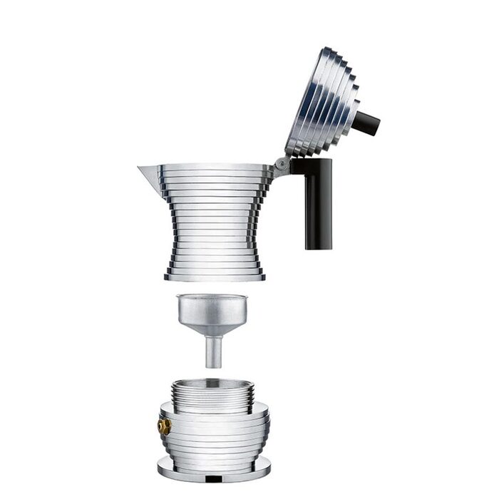 Кавоварка 150 мл металік / чорна Pulcina Alessi