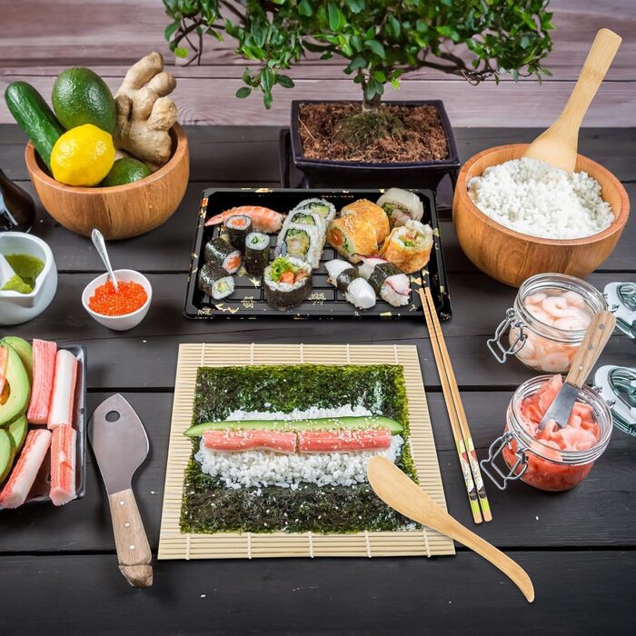 Набір для суші 20 предметів чорний Mbsomnus