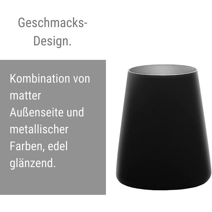Набір склянок 380 мл, 6 предметів, чорний/сріблястий Power Stölzle Lausitz