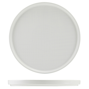 Тарелка презентационная 25*2.2 см с низким вертикальным бортом, Incise Porcelain Lavara, GenWare