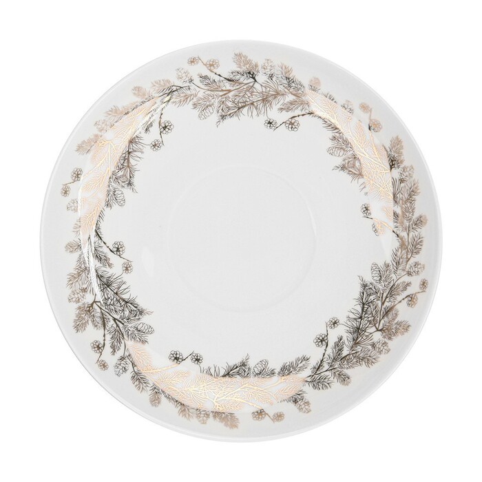 Кружка Fissman CHRISTMAS 400 мл с блюдцем фарфора (14022)