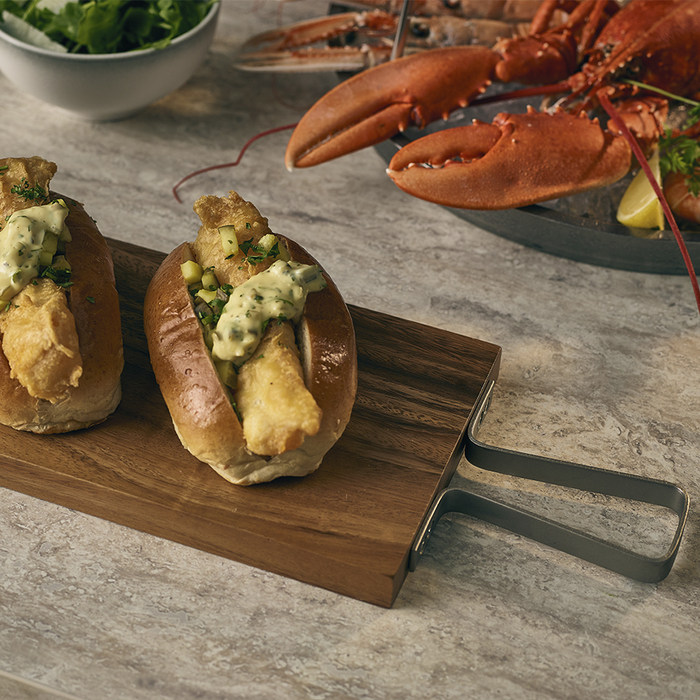 Доска для подачи 50*15 см, с металлической ручкой, Acacia Wood, GenWare