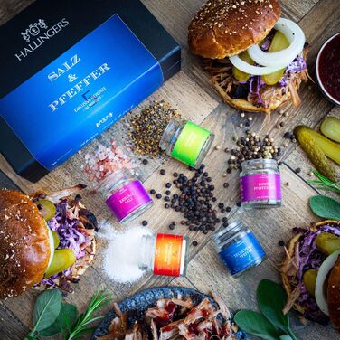 Класичний набір спецій Hallingers - Подарунковий набір спецій ручної роботи, 12 спецій з усього світу (Набір) - Літній подарунок та ідеальний подарунок для барбекю День народження, вітання, новоселення, річниця, безкоштовні класичні спеції., 12 спецій (73