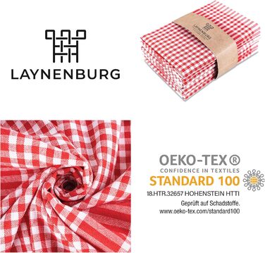 Набір із 10 кухонних рушників 45x65 см, червоні LAYNENBURG