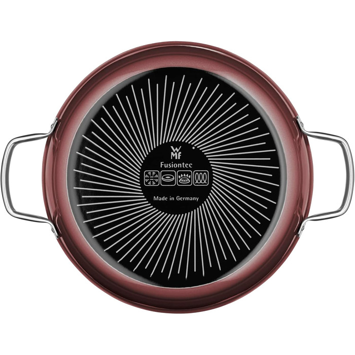 Сковорода для тушкування 28 см зі скляною кришкою, рожевий кварц Fusiontec Mineral WMF