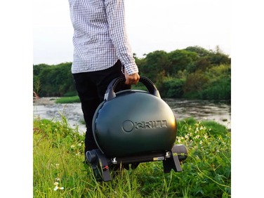 КОМПЛЕКТ Портативный переносной газовый гриль O-GRILL 500, зеленый+шланг в подарок! Код: 013367