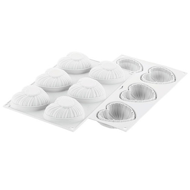 LOVELY 110 Форма силіконова 'cердечко' 82x77 h 31 мм (110 мл x 6 )+ каттер