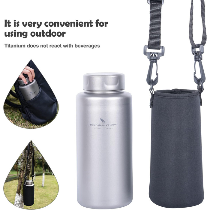 Одношарова титанова пляшка для води 1 л. Boundless Voyage