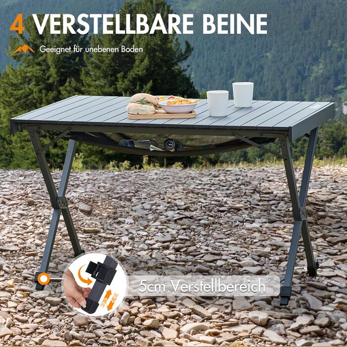 Складной кемпинговый стол 108 х 71 см черный Portal