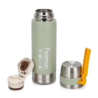 Термос Fissman 600 мл колір світло-зелений нержавіюча сталь (9877)