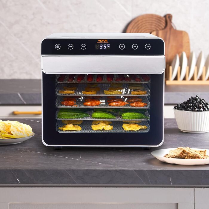 Дегідратор, контроль температури 30-90C, таймер від 0,5 до 48 годин, 700 Вт VEVOR