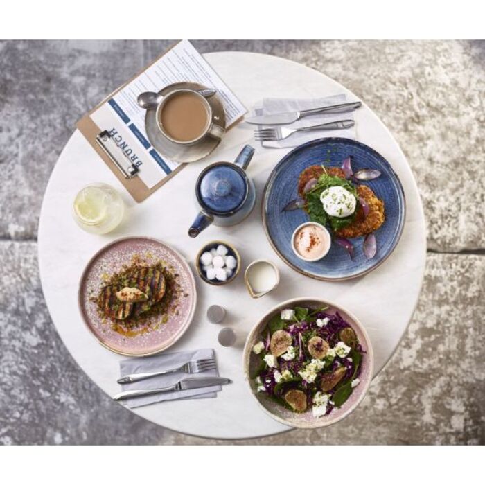 Тарілка презентаційна 25x2, 2 см з низьким вертикальним бортом, Terra Porcelain Aqua Blue, GenWare