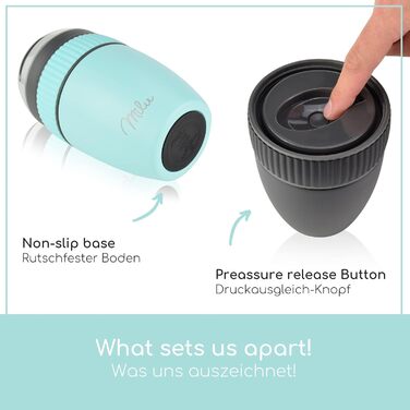 Стаканчик для пластівців Milu на винос 400 мл з назвою MsliMax для йогурту герметичний стаканчик з ложкою (бірюзовий, нержавіюча сталь)