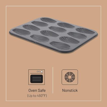 Форма для випічки на 12 мадлен 25x20,8x1,2 см, сіра De Buyer