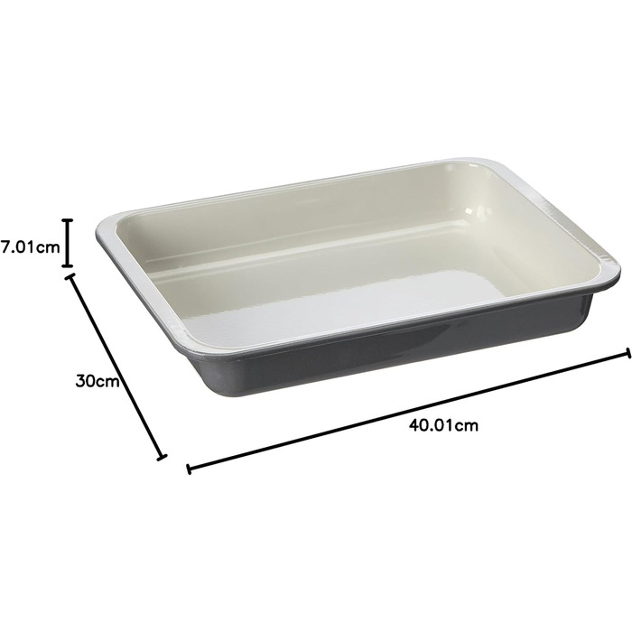 Форма для запікання емальована прямокутна 40x5,5x29 см кремова/сіра Zenker