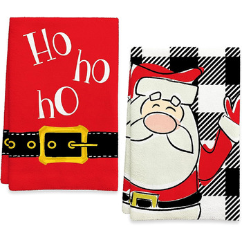 Набір з 2 різдвяних кухонних рушників 45 x 65 см, набір V Санта Клаус Ohok