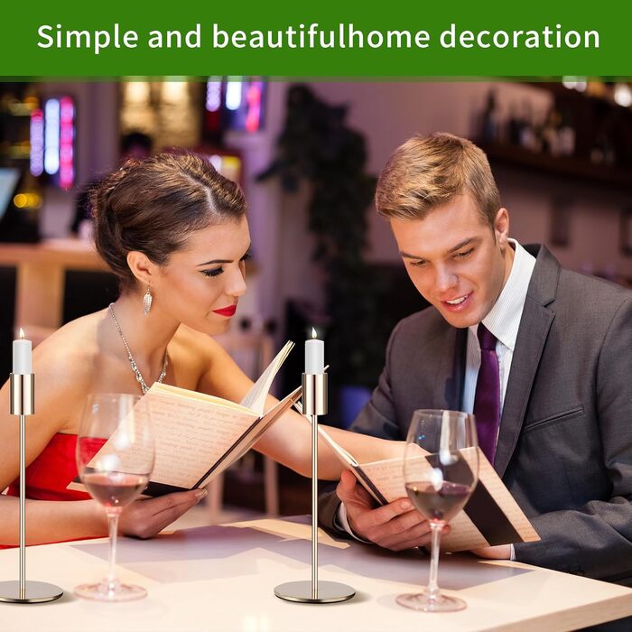 Набір із 6 свічників, канделябри-свічки 33/28/23 см, високі свічники, декоративні вінтажні металеві свічники для святкування днів народження, річниць, весіль, декору дому (чорний) Чорний - 6 шт. (золотий - 9 шт. )