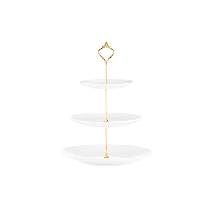 ARDESTO Блюдо 3-х ярусне, 26.5х32см, порцеляна, білий