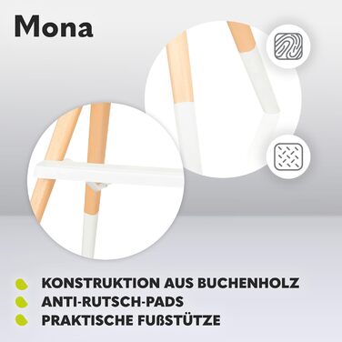 Дитячий стільчик для годування 4-в-1 від 6 місяців сірий Mona Lionelo