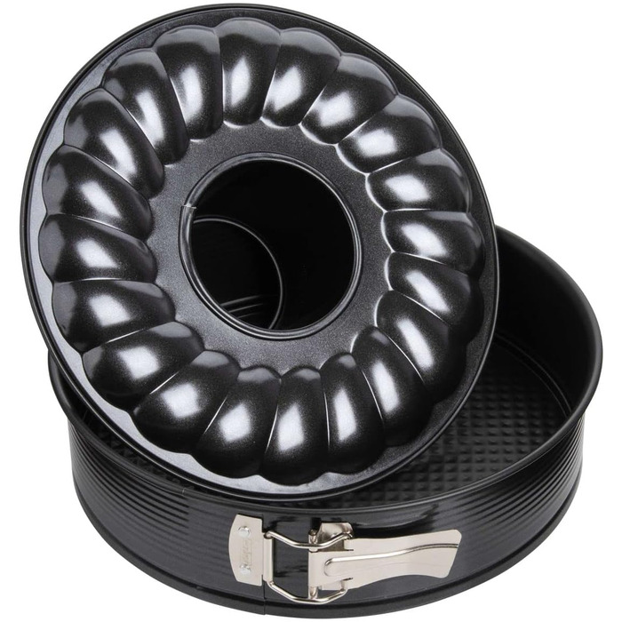 Каструля Zenker 6508 Пружинна форма з плоским і трубчастим дном Ø 26 см, чорний металік