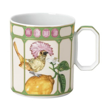 Кухоль з ручкою 0,39 л Королівська мухоловка в зеленій рамці, IDYLLIA Swarovski x Rosenthal