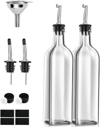 Дозатор для олії та оцту 250 мл, набір 2 предмети, прозорий PANENDIANO