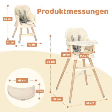 Детский стульчик для кормления от 6 месяцев Ezebaby