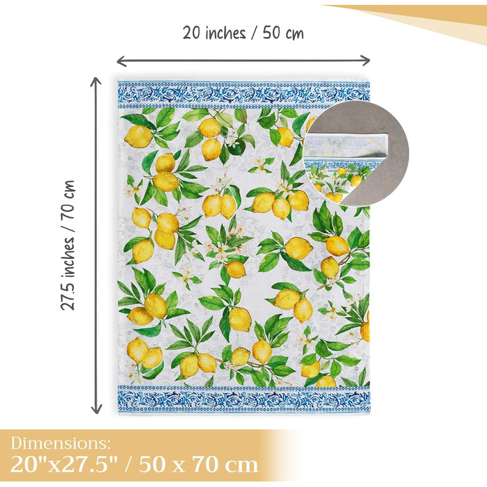 Набір з 3 багатоцільових кухонних рушників Maison d&39 Hermine Сільське Різдво зі 100 бавовни Барні рушники День подяки/Різдво (50 см x 70 см) (15 - Cedrat)