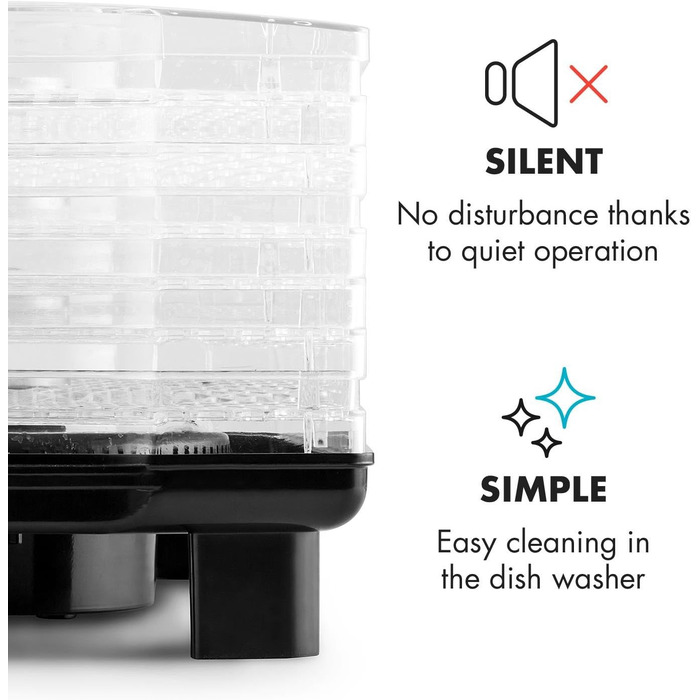 Дегідратор на 6 полиць, 550 Вт, чорний Bananarama Klarstein