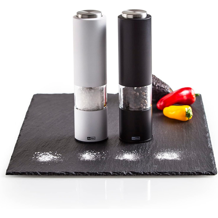 Млин для перцю та солі електричний, набір 2 предмети, чорний/білий Tropica AdHoc