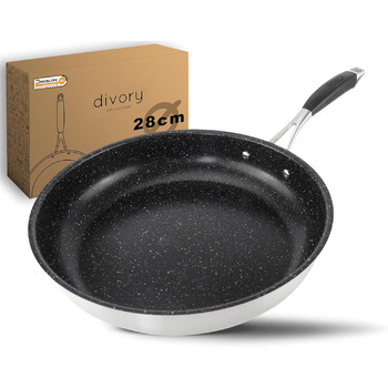 Сковорода з нержавіючої сталі 28 см з покриттям, чорна Ultime DIVORY