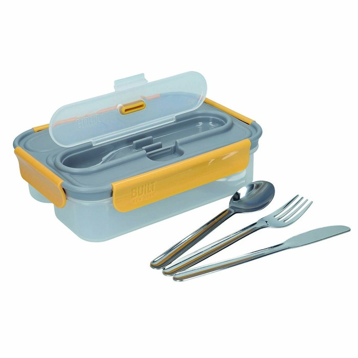 Ланч-бокс Built Stylist зі столовими приладами, тризонний, 23,5 х 17 см, 1050 мл