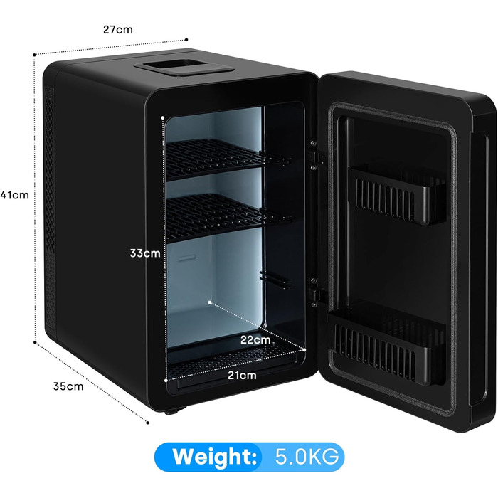 Мини-холодильник с дисплеем 15 л черный Enventor