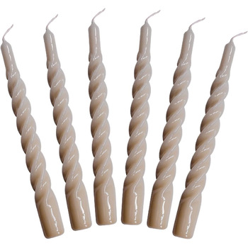 Набір з 6 декоративних свічок 2,2 x 21 см, теплий сірий Candles with a Twist Kunstindustrien