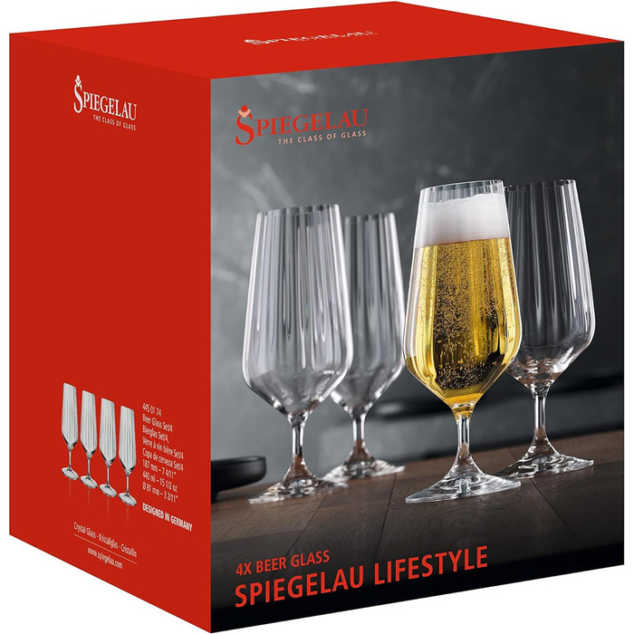 Набор из 4 бокалов для белого вина, хрустальный бокал, 440 мл, Spiegelau LifeStyle, 4450172 (Пивные бокалы)