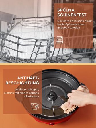 Машина для попкорну 5,5 л, 800 Вт червоний HOUSNAT