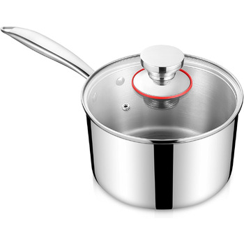 Сотейник 2,7 л з прозорою кришкою 18 см, нержавіюча сталь Homikit