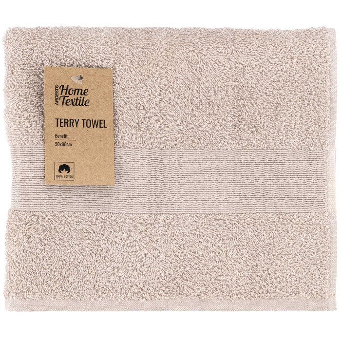 Рушник махровий Ardesto Benefit, 50х90см, 100% бавовна, айворі