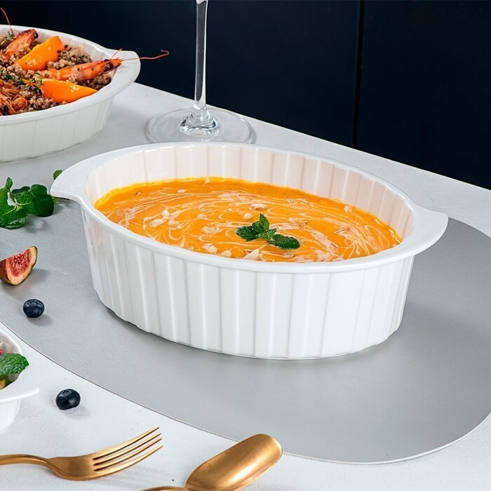 Овальная форма для запекания Fissman 24х16,5х8 см/1,6 л фарфоровая цена за шт (14172)