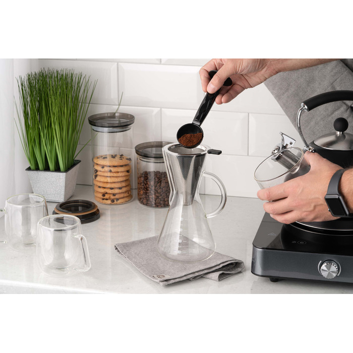 ARDESTO Кемекс для заварювання кави з фільтром Black Mars, 600 мл, боросилікатне скло
