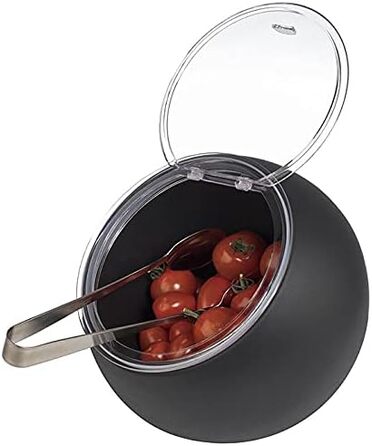 Сервірувальний набір APS Moon - Набір з 2 предметів 1 меламінова миска (Ø 19 см) 1 відкидна кришка з силіконовим ущільнювачем, чорний чорний Ø 19 см