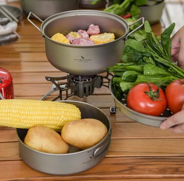 Портативний набір для пікніка 1.8 л. парова каструля та 1 л. каструля iBasingo