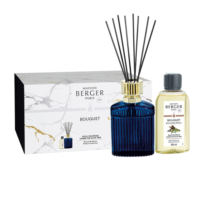 Дифузор Maison Berger Paris IMPERIAL BLUE + Наповнювач з ароматом UNDER THE OLIVE TREE, 200 мл