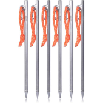 Безмежна подорож із 6 упаковок надміцних високоміцних кілочків для кемпінгових наметів із титанового сплаву для подорожей на свіжому повітрі, походів, садівництва (6 шт. (M))