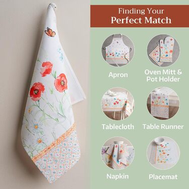 Набір з 3 багатоцільових кухонних рушників Maison d&39 Hermine Rural Christmas, 100 бавовна Барні рушники День подяки/Різдво (50 см x 70 см) (14 - Summer Whisper)