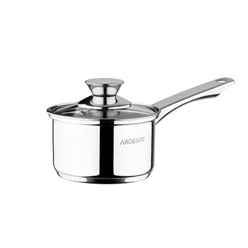 ARDESTO Ківш Gemini, скляна кришка, 1.1 л, нержавіюча сталь