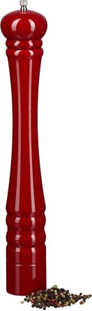 Дерев'яний млин для перцю та солі 40 см, червоний Relaxdays