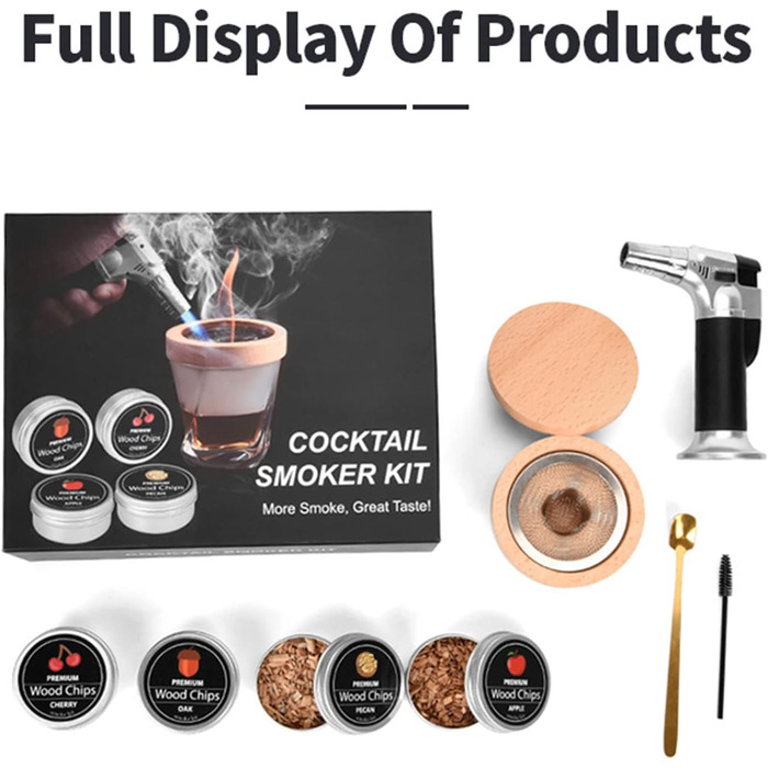Набір для копчення коктейлів, 4 смаки, 8 предметів Ruiqas