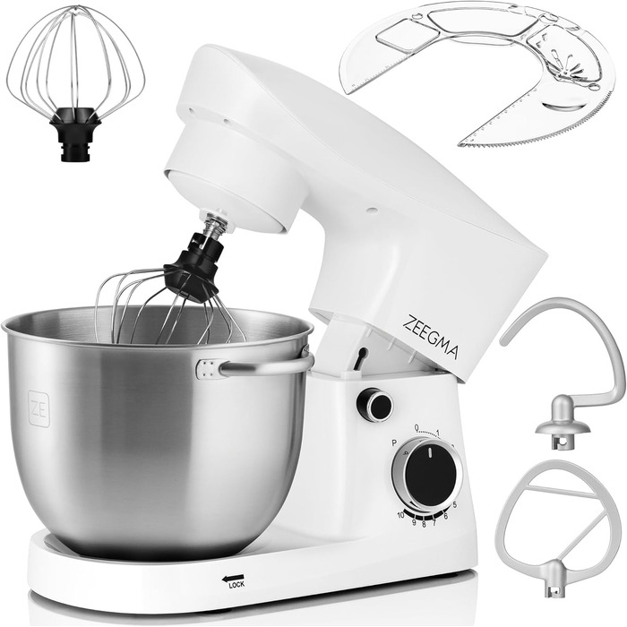 Кухонный комбайн-миксер 1500 Вт 5,2 л белый Planeet Easy Zeegma